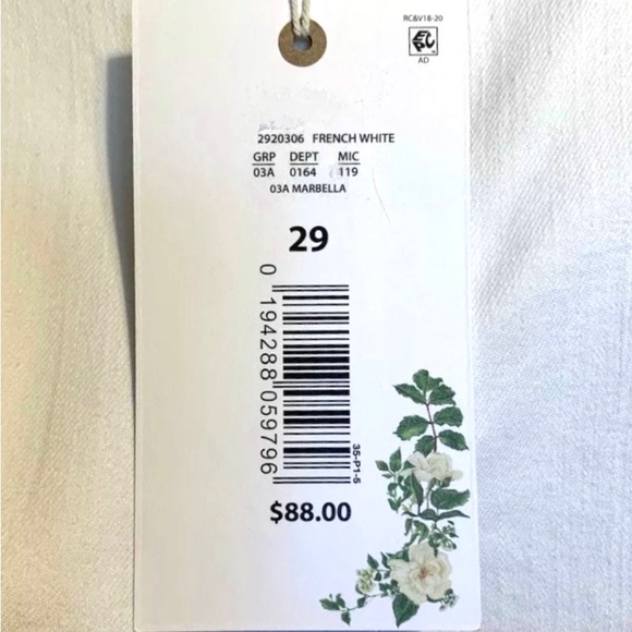 Chelsea & Violet Marbella French Winter White Crop Jeans 29 31 - Picture 4 of 11